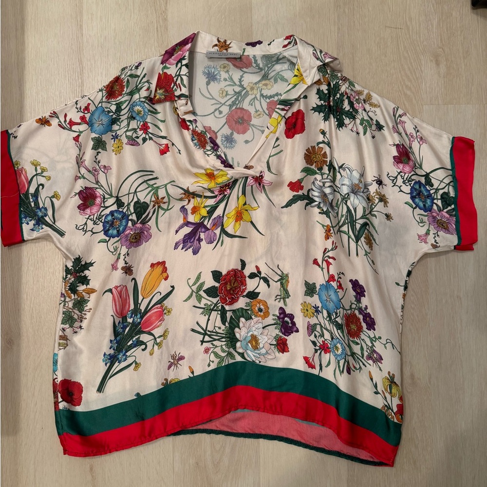 Alexander Neel oversized floral silk blouse